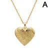 Gold Silber Herzform Edelstahl Herz Foto Medaillon Halsketten Anhänger Kette Schmuck Party Schönheit Mädchen Schmuck