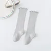 Knä High Long Socks Baby Girls Lace Flower Barn Spädbarn Ruffle Sock för 0-5 år Små Bomull 20220304 Q2