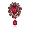 Retro Water Drop Dress Suit Brooches Crystal Brooch Corsage Women Bijoux Fashion Will et Sandy Gift