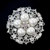 Argent or perle broche or cristal fleur broche corsage écharpe boucle robe costume épingles femmes mode bijoux cadeau volonté et cadeau de sable