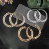 Hoop Huggie Exaggerated 90mm Acrylic ed Big Round Earrings For Women Nightclub Vintage Geometric Circle Jewelry52006104499009