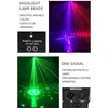 9-Eye RGB DISCO DJ LAMP DMX Fjärrkontroll Strobe Stage Light Halloween Christmas Bar Party Led Laser Projector Home Decor Y201015231U