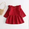 Baby Girl Autumn Winter Knit Dress Fashion Baby Toddlers Children Kids Ruffled Long Sleeve Warm Sweater Dress Roupa Infant LJ201221