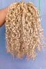 Brésilien vierge humaine remy cheveux bouclés trame boucle naturelle tisse non transformés blonde 613 double clip dessiné dans les extensions8084431