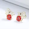 Stud Cute Little Mouse Women Earring Koreaanse mode Hoogte Kwaliteit Dier Zirkon Stone Young Girl Ear sieraden Geschenk Accessory1013455