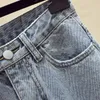 Sommar rippade jeans kvinnor kläder vintage blå byxor hög midja mode casual pantalones de mujer streetwear koreanska stil 210203