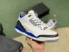 Jumpman Racer Blue 3 3S Tênis de basquete Mens Dark Iirs Cool Grey A Ma Maniere UNC Hall of Fame FREE THROW LINE Denim Vermelho Cimento Preto Puro Branco Tinker Trainer Sneakers