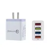 4 portar USB-laddare Snabbladdning QC3.0 EU / US-kontakt Snabb laddning Strömadapter Laddare till Huawei Mate 30 Tablet Portable Fast Wall Charger