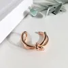 mode-sieraden 316L titanium Verstelbare metalen knoop opening ringen rose goud zilver dubbele hart ring vrouwelijke ring voor woman239Y