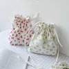 Сумки для хранения Корейский стиль Canvas Shopper Bag Students Messenger Small Cherry Partded Drawstring Торговый мобильный телефон L1