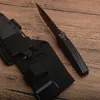 Coltello dritto di sopravvivenza di alta qualità 8Cr13Mov Lama Tanto Point rivestita in titanio nero Manico in alluminio a codolo pieno con Kydex