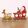 1PC Christmas Decoration For Home Wooden Santa Claus Deer Table Desk Decor Children Gift Christmas Ornaments Year Supplies 201027