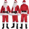 Jul Men Santa Claus Costume vuxen cosplay klädsel Velvet klä upp komplett1