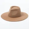 الكلاسيكية واسعة الحافة Porkpie Fedora Hat Camel Black Wool Hats الرجال نساء سحق الشتاء قبعة ديربي كنيسة الزفاف قبعات الجاز Y200110