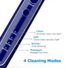 FreeShipping Electric Toothbrush Sonic Tooth Brush USB Inductive Charging IPX7 Waterproof toothbrush Blue With 8 Brush Heads & Travel Case