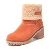 Boots Winter Platform Women Shoes Snow Fur Warm Square Heel Ankle Female Woman Booties 35-431