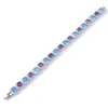 Unsisex mode hommes femmes Bracelets 10mm 7/8 pouces plaqué or blanc glacé coloré CZ Tennis Bracelet pour ami bijoux cadeau
