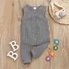 0-18m Babykläder Plaids Romper Sommar Nyfödd Ärmlös Jumpsuit Baby Boy Total Unisex Girl Outfits 20220221 H1