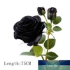Fleurs noires artificielles pour la décoration faux plastique Rose marguerite tulipe Calla lys pivoine orchidée fleur de soie