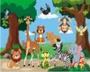 Beibehang fondo de pantalla para el cuarto de los niños de dibujos animados bosque tigre mono de la jirafa animal de la pared de fondo Papel de parede 3d mural