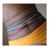 Boho tredny kadınlar renkli pirinç boncukları bel zinciri yaz plaj moda gövde takılar seksi göbek zincirleri aksesuarlar xsffy