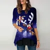 Camicette da donna Camicie Albero di Natale Stampato Donne Camicetta Camicetta Camicia a maniche lunghe Femminile Abbigliamento Festivo Festive Casual Ladies Top Camiseta Mujer1