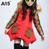 Kids Girls Winter Jacket with Fur Collar Children Parka Clothes Baby Warm Hooded Cotton Coats Big Size 4 6 8 10 12 14 Years 201102