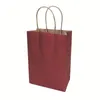50pcs Modna torba na prezent papieru Kraft z torbą na uchwyt/torby na zakupy/świąteczny brązowy pakowanie/doskonała jakość 21x15x8cm T200229