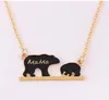 Mama Bear Tag Necklace Grawerowane zwierzę Moda Mama i dzieci Biżuteria Matka Dzieci Kochaj Naszyjnik