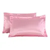 Imitation Silk Pillowcase Pure Emulation Satin Comfortable Pillow Cover For Bed Throw Single Pillow Covers For Home and Hotel 48*74cm