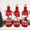 Conjunto de garrafa de vinho de Natal de malha 2020 novos enfeites de Natal decorações de mesa de natal GD804