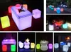 PE Plastic LED Cube Stool RGBW Wireless Hotel Decoration LED Furniture Waterproof Garden Glowing Stool Cube Remote Control Chair