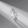 Creativo Bow Knot Design Imitazione Moissanite S925 Anello in argento sterling Proposta Gioielli da sposa Regalo di San Valentino