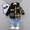 2020 Automne Enfants Baby Clothes Kids Boys Girls Plaid Patchwork Hoodies Pantalons Jacket Pantal