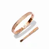 Luxe Volledige Diamond Stone Bangle Rvs Goud Liefde Dames Armband Mode Heren ondertekenaar kristal Schroevendraaier manchet Bracelets3373