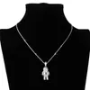 Mode Hip Hop Halsband Guld Rhinestone Robot Pendant Zircon Luxury Trendy Rock Par Menwomen Högkvalitativa Present Smycken Q0531