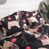 Wazir Cartoon Pug Bedding Set Bed Linne Duvet Cover Pillowcases Twin Full Queen King Size Trevlig sängkläder sätter sängkläder hund Y200111
