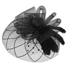 Stingy Brim Hats WELROG Fascinators Hat Women Flower Mesh Ribbons Feathers Fedoras Headband Or A Clip Cocktail Party Headwewar For3428223