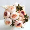 Autumn Peony Artificial Flowers Silk Peony Home el Party Wedding Decoration Fake Flower Big Bouquet Fall Decorations 220112