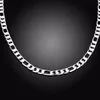 925 Prata 6mm / 8 milímetros Cadeia Colar apelativo Sideways Colar Homem Mulher Idosa Luxury Jewelry