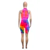 Jokaa 2020 Summer Tie Dye Women Colorful Sexy Stacked Sleeveless Popular Printed Slim Fit BodyCon Jumpsuit T200704
