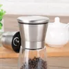 1PCS Fashion Stainless Steel Mill Glass Body Spice Salt and Pepper Grinder Kitchen Accessories Cooking Tool Portable