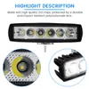 2st 12V bil LED -lätta bar 18W 6000K Super Bright Car LED Work Light IP67 Waterproof Spotlight Auto Off Road Driving Lamp8684280