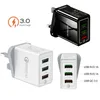 USB-väggladdare 3 Multiport QC 3 0 Snabbladdning HUB Nät Laddare Adapter US EU UK Plug for Home Travel Office Telefon Tillbehör