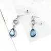 Blue Crystal Pendant Earrings Drop Transparent Rhinestone Drop Earrings Simple Fashion Holiday Jewelry Sweet Romantic Gifts G220312