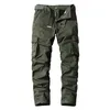 Mens Trouser Solid Cotton Cargo Pants Men Outdoor Tactical Work Pant Multi-Pockets Trousers Fashion Clothing Male