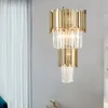 Modern crystal wall lamp gold sconce lights AC110V 220V fashion luxury lustre living room bedroom light fixtures mirror headlight