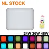 36W RGB Square LED Sufit Lights 24 W Mocowanie Flush Mount Cienkie LED LED Lights Lampki do sypialni Łazienka Ściemniana Oświetlenie