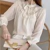 Blouzen voor dames shirts 2022 mode ruches vintage dames kantoor dame casual shirts vrouwen plus size losse chiffon elegante blouse blusas 11246