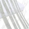 Party Decoration 1Yard 0.4-2cm Självhäftande kristall Rhinestone Sticker Glass Diamond Trim Ribbon för Kläder Skor Bil Inredning DIY Crafts